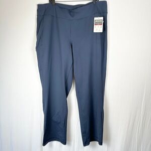 NWT Duluth Trading Co. Plus Yoga Classic Bootcut Pants Womens 2X Blue Athleisure